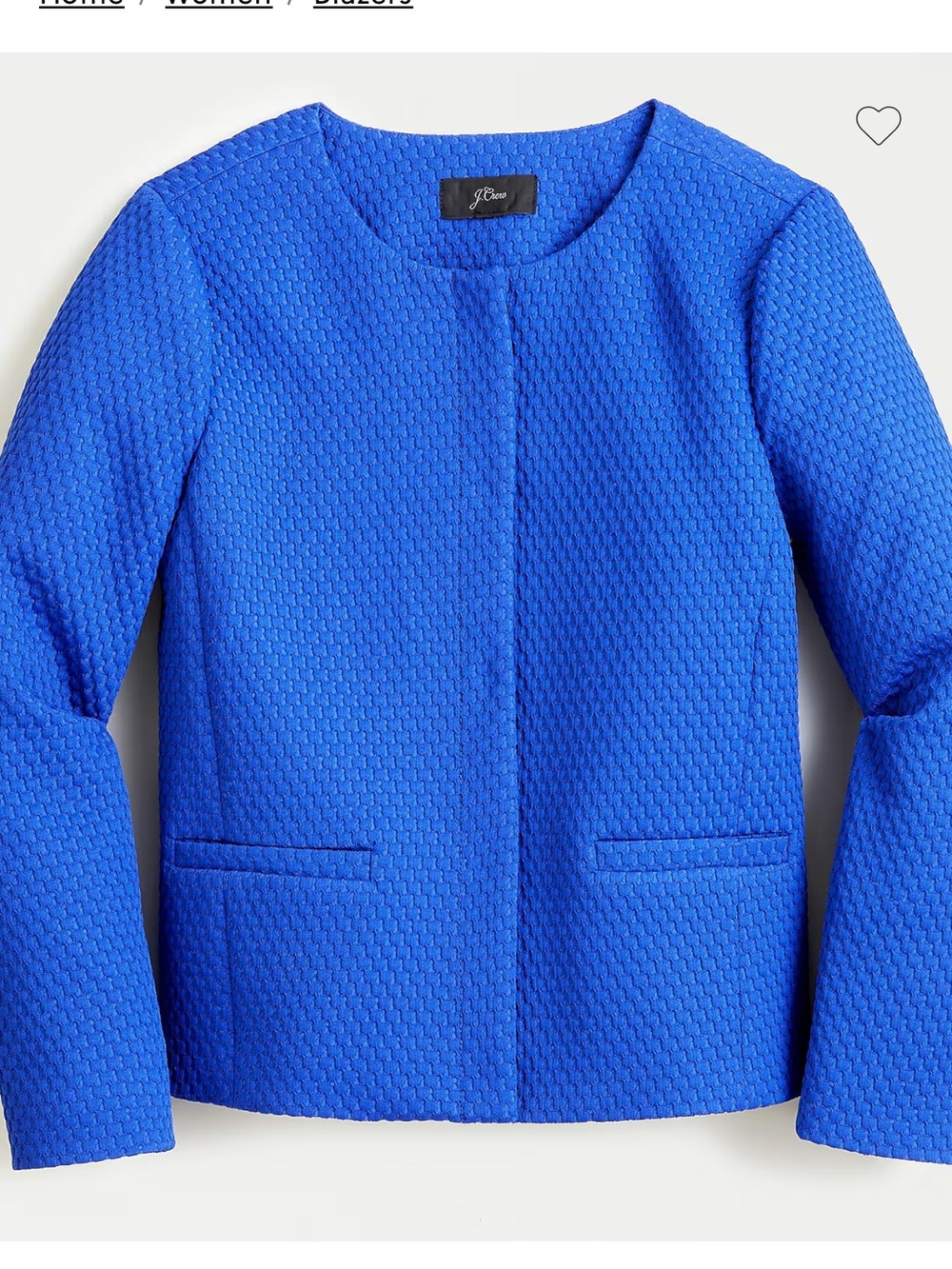 NWT J.Crew size 4 Portfolio jacket in matelasse blue